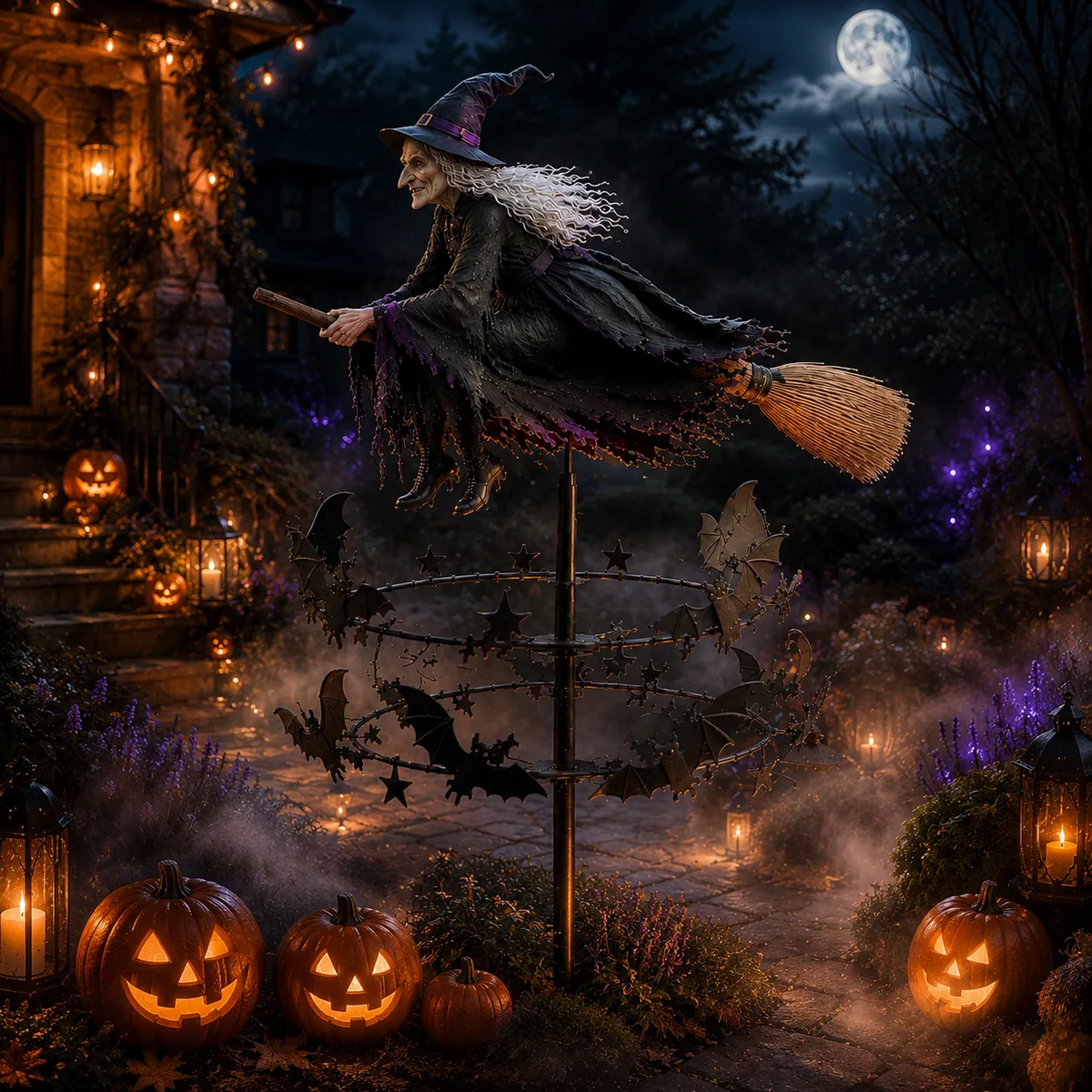 🔥50% Off Last Day -Halloween Early Bird Special🧙♀️ The Enchanted Witch Garden Wind Spinner