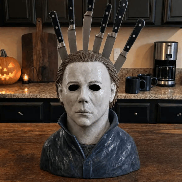 Horror Knife Block The Ultimate Slasher Knife Block Resin Horror Movie Knife Holder