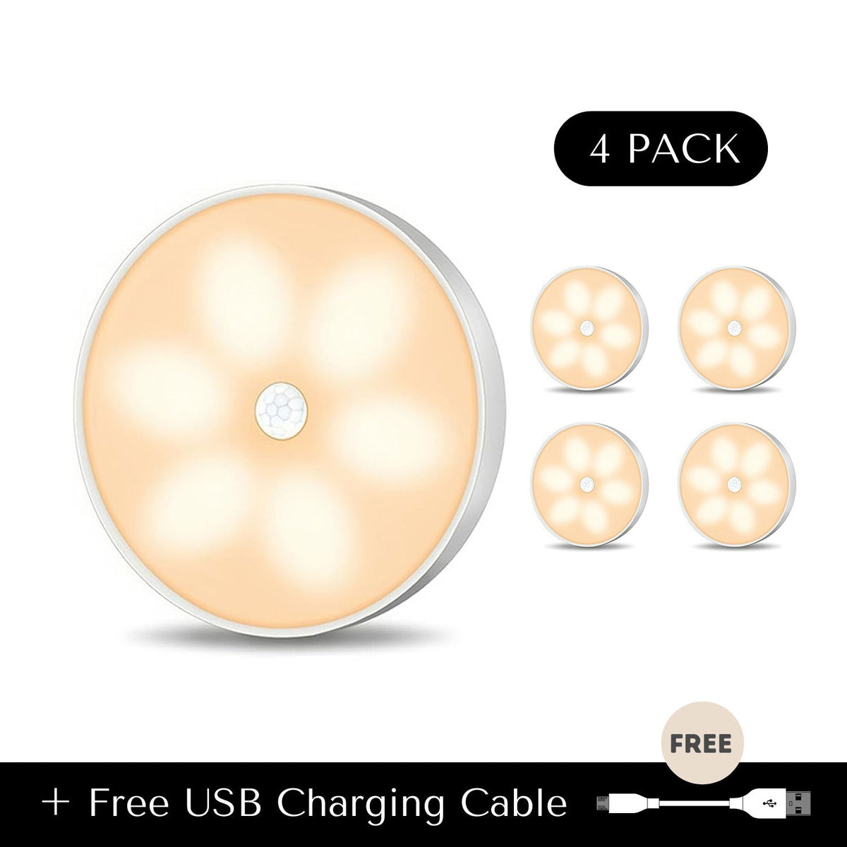 Amber Automatic Motion Sensor Light-4Sets