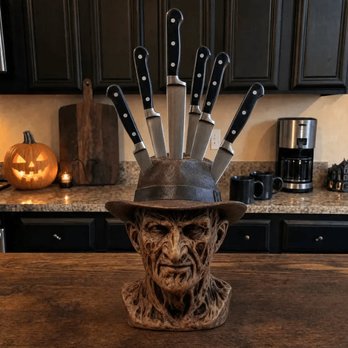 Horror Knife Block The Ultimate Slasher Knife Block Resin Horror Movie Knife Holder