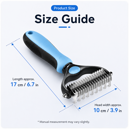🐶 Dual-Sided Pet Dematting Brush Undercoat Rake for Long Haired Dogs Cats Matted Fur ✂️