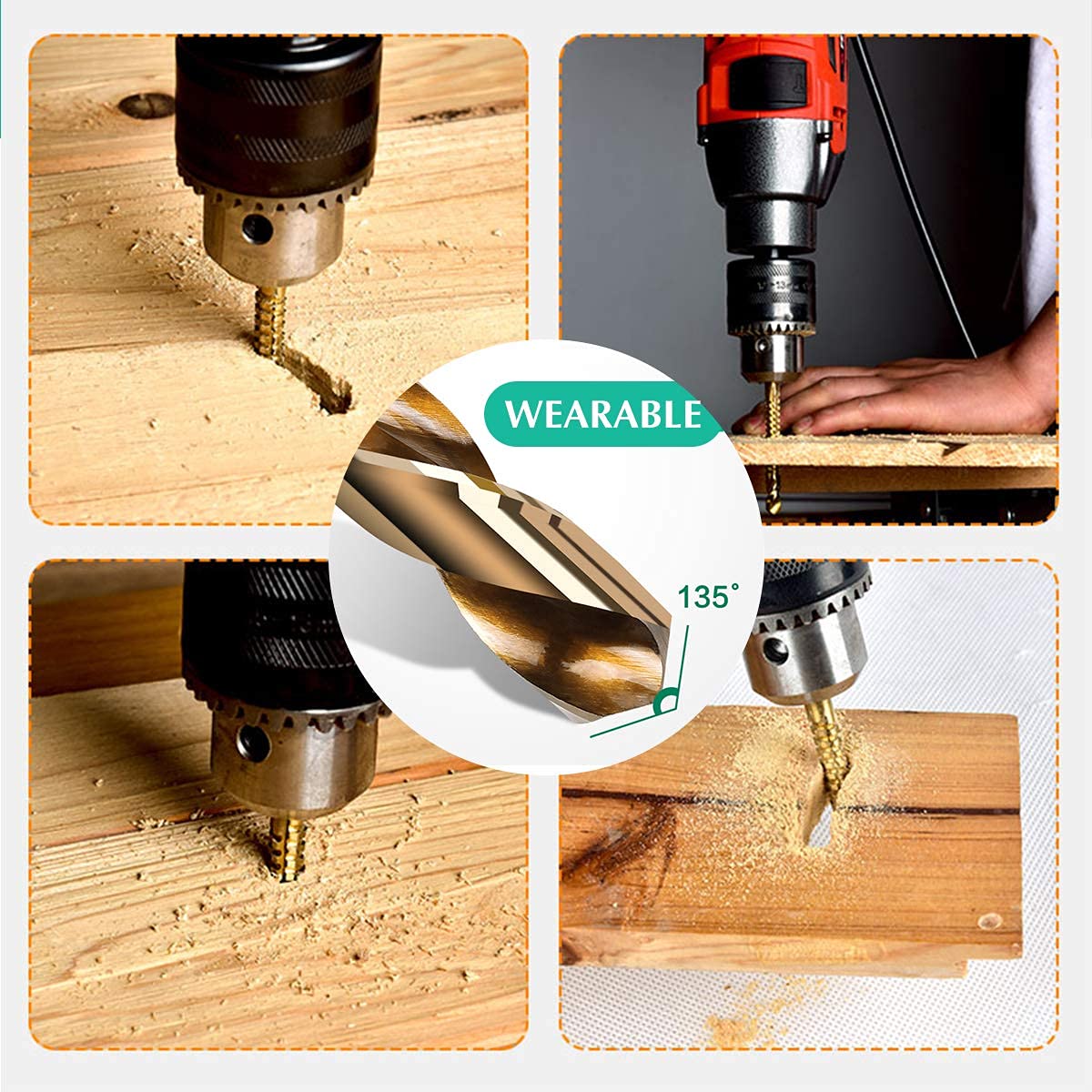 💪6-Piece 3–8mm Titanium Drill Bits⚡ Built for Metal, Wood & Plastic