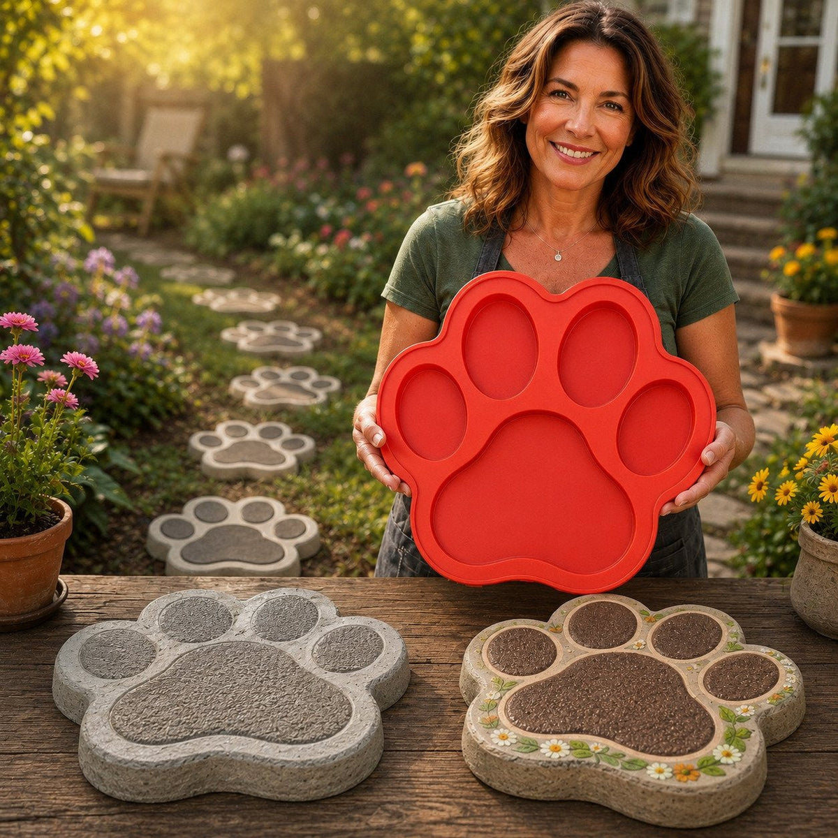 Reusable Decorative Garden Stepping Stone Mold