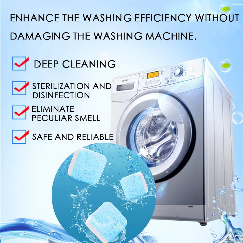 🔥24pcs Powerful Washer Deep Cleaner Tablets – Eliminate Hidden Bacteria & Bad Smells Fast