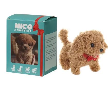 BowLift | Nicoo Interactive Robot Puppy | Walks, Barks, Wags Tail | Plush, Battery-Operated Toy