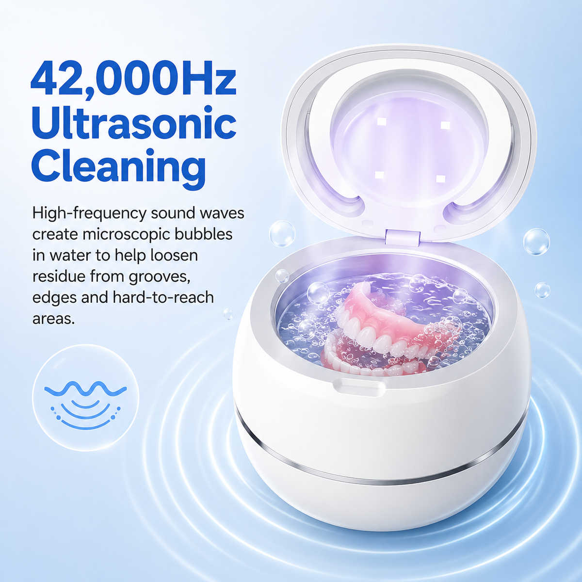 Ultrasonic Denture Cleaner for Dentures & Retainers