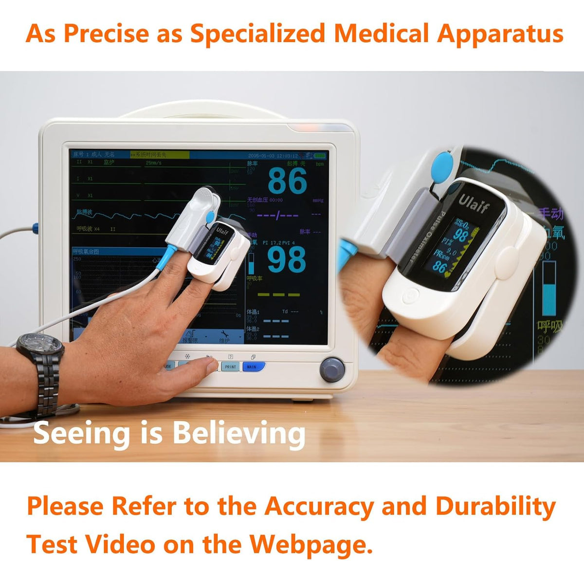 Non-Invasive Monitor – 5 Seconds / 99% Accuracy