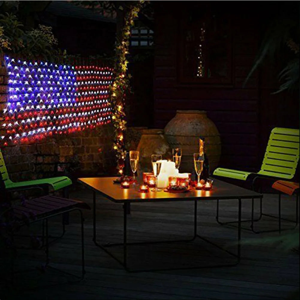American Flag Lights Outdoor 420 LED String Lights Party Decor