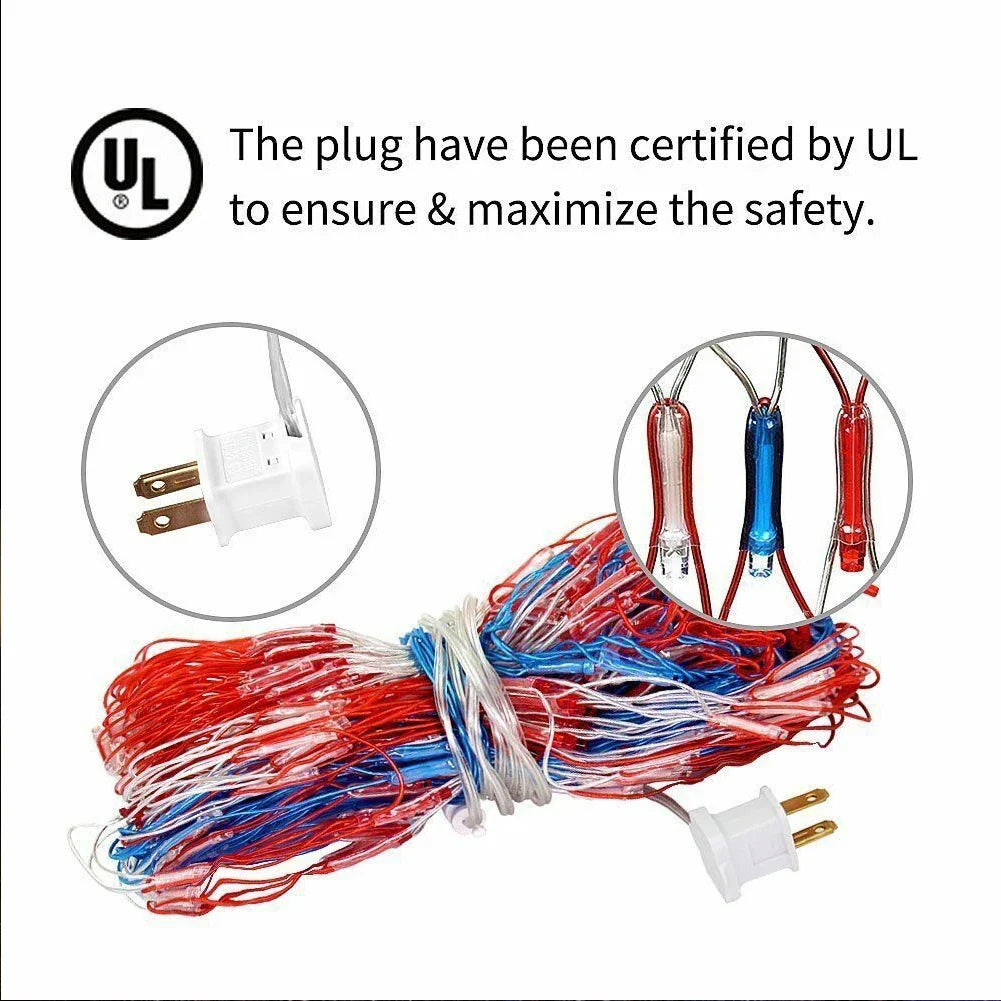 American Flag Lights Outdoor 420 LED String Lights Party Decor
