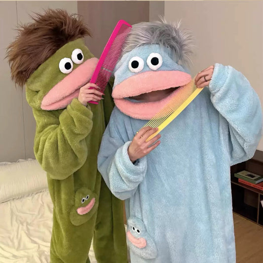 Free Shipping Punk Rock Vibe All Cover Crazy Style Frohawk Plush Onesie Pajamas Party with Comb