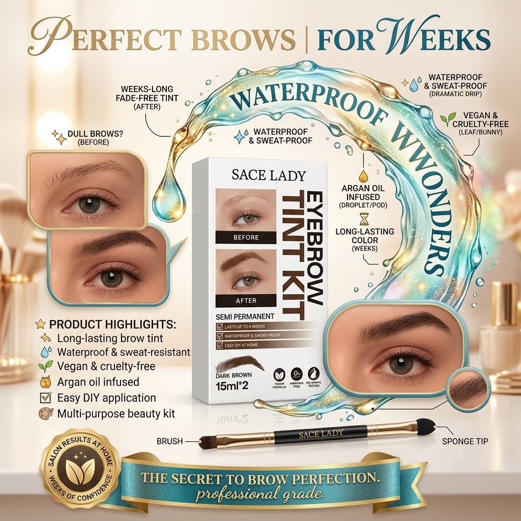 ✨ Long-Lasting Eyebrow Tint Kit – Waterproof Color