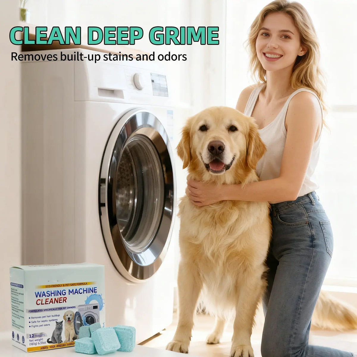 🔥24pcs Powerful Washer Deep Cleaner Tablets – Eliminate Hidden Bacteria & Bad Smells Fast