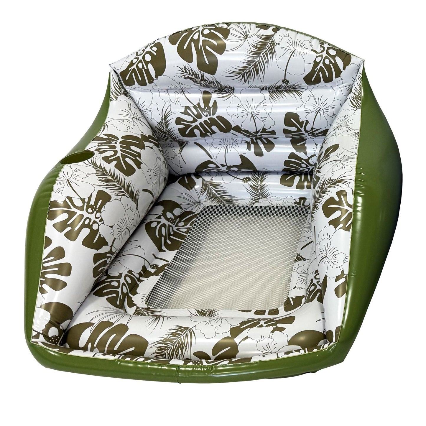Square Leaf Print Inflatable Water Lounge Float