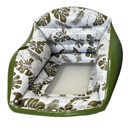 Square Leaf Print Inflatable Water Lounge Float