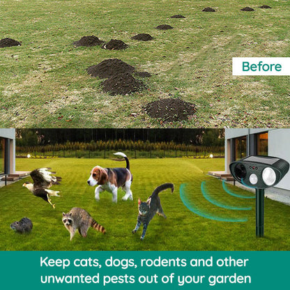 Kalsten | Raccoon Outdoor Ultrasonic Repeller - Solar-powered Ultrasonic Animal and Pest Control - Get rid of raccoons within 48 hours