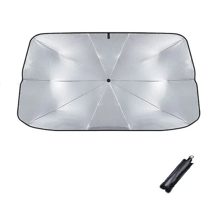 Car Windshield Sun Shade – Retractable UV & Heat Blocker, Foldable Parasol (Small & Large)