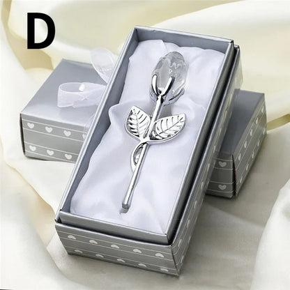 Crystal Glass Rose Figurine - Mother's Day & Christmas Gift