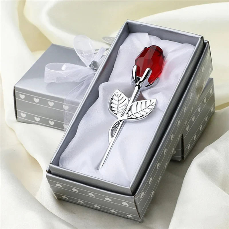 Crystal Glass Rose Figurine - Mother's Day & Christmas Gift