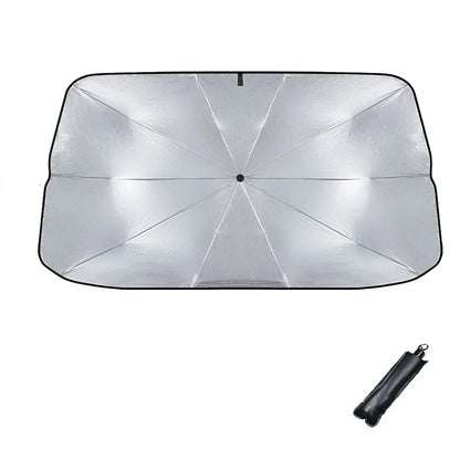 Car Windshield Sun Shade – Retractable UV & Heat Blocker, Foldable Parasol (Small & Large)