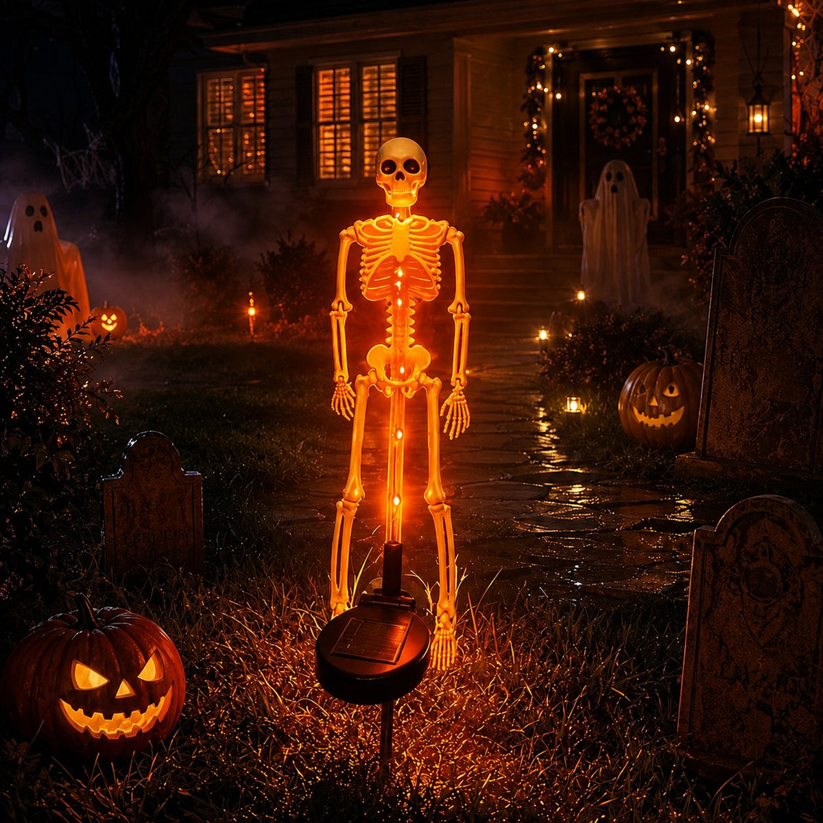 💀 Solar Skeleton Yard Stake