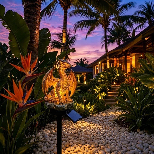 Dragon Legacy Golden Ember Edition Solar Garden Light
