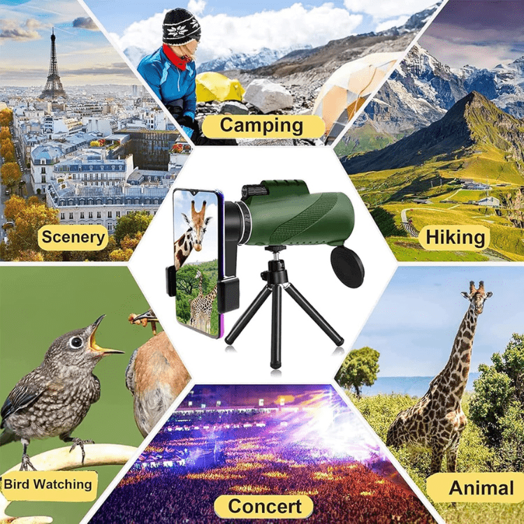 BowLift | Compact Ultra-Zoom Monocular | HD Lens, Lightweight & Perfect for Hiking, Birdwatching, and Sports Events