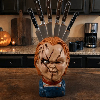 Horror Knife Block The Ultimate Slasher Knife Block Resin Horror Movie Knife Holder