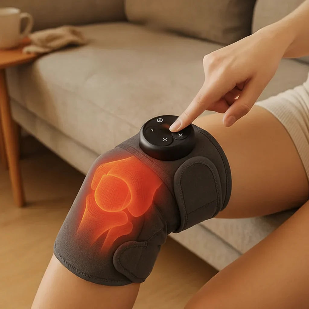 Heated Knee & Joint Massager – Cordless Vibration Wrap for Pain Relief