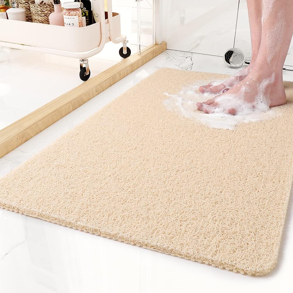 Non-Slip Shower Mat – Soft, Safe, Easy to Clean, Customizable Size, Quick Water Drainage
