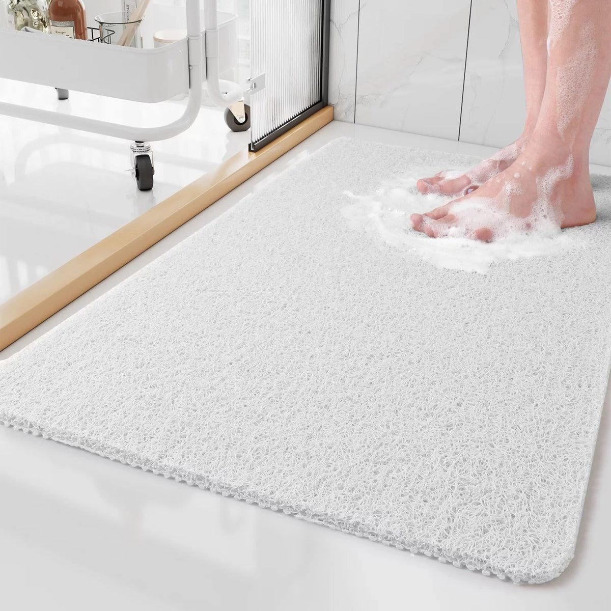Non-Slip Shower Mat – Soft, Safe, Easy to Clean, Customizable Size, Quick Water Drainage