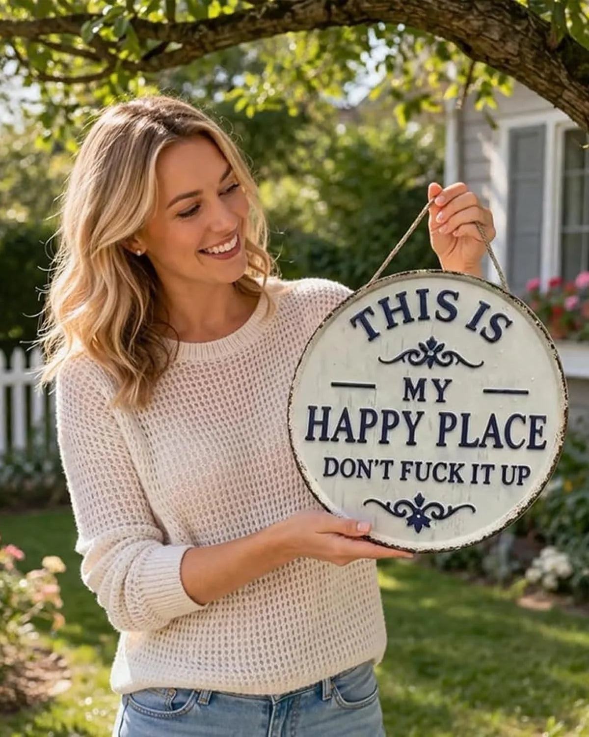 Funny Garden Metal Sign