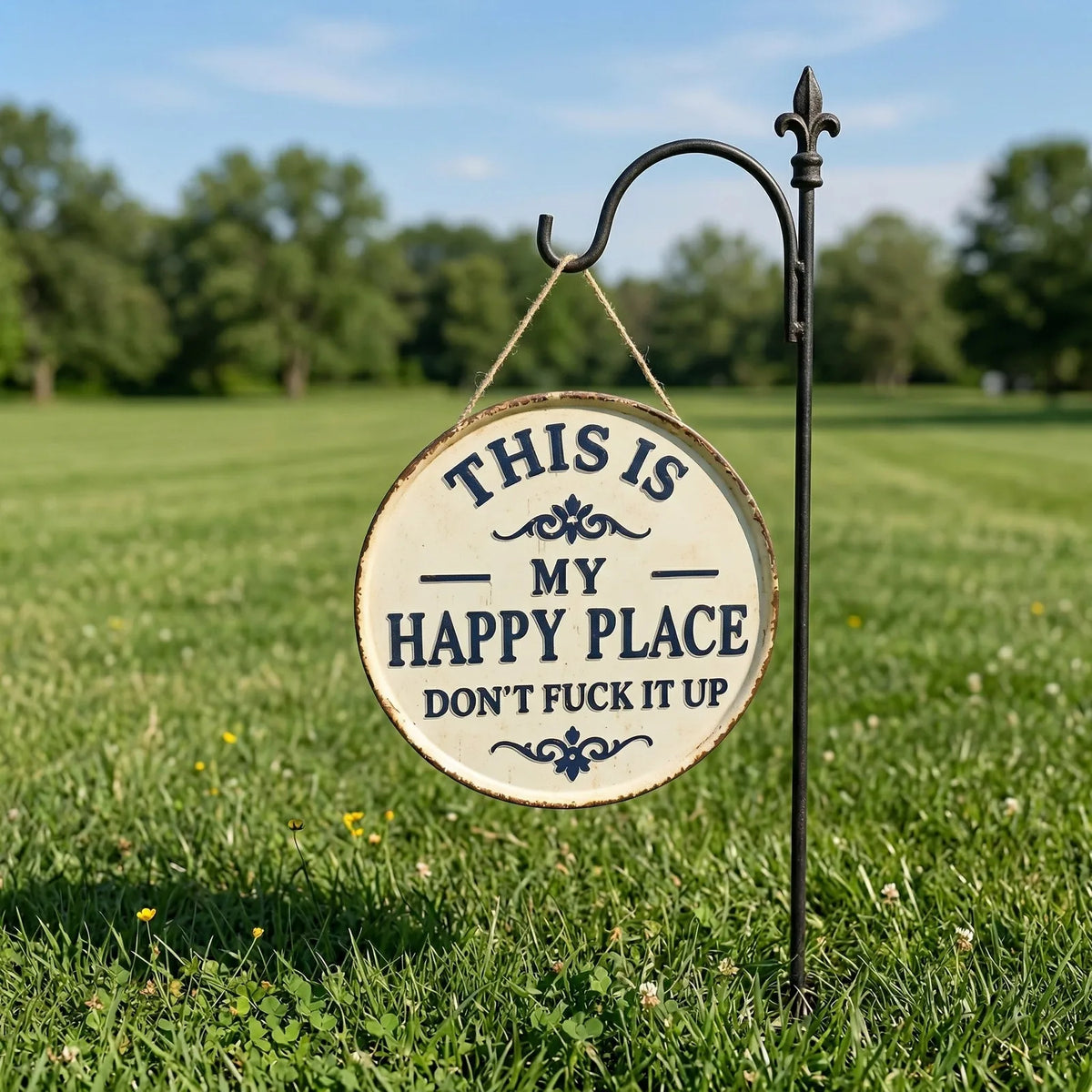 Funny Garden Metal Sign