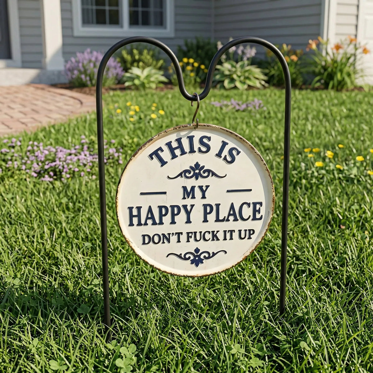 Funny Garden Metal Sign