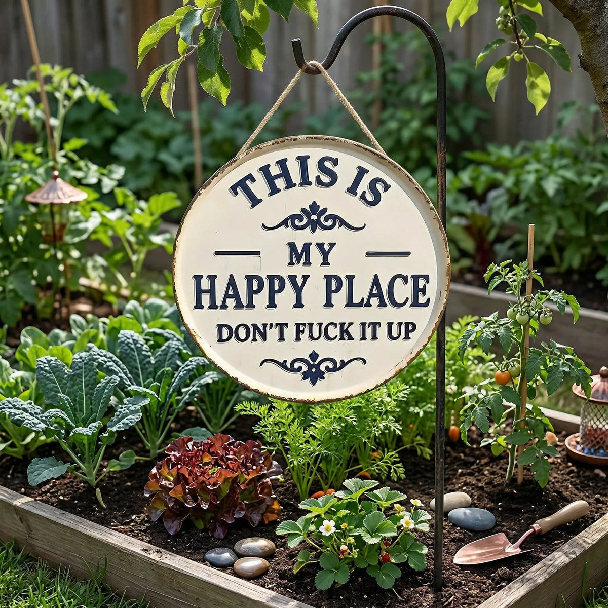Funny Garden Metal Sign