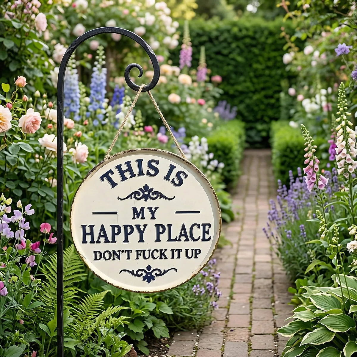 Funny Garden Metal Sign