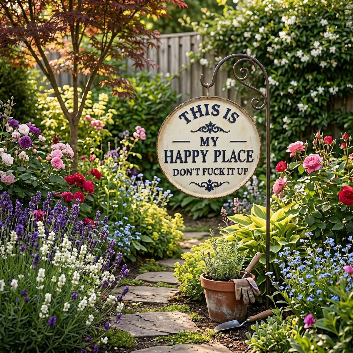 Funny Garden Metal Sign