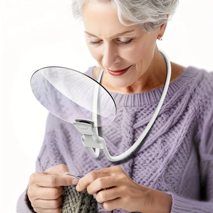Hands-Free 5X Magnifying Glass with Flexible Neck for Reading and Precision Work