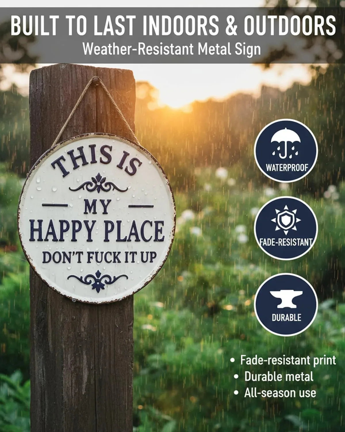 Funny Garden Metal Sign