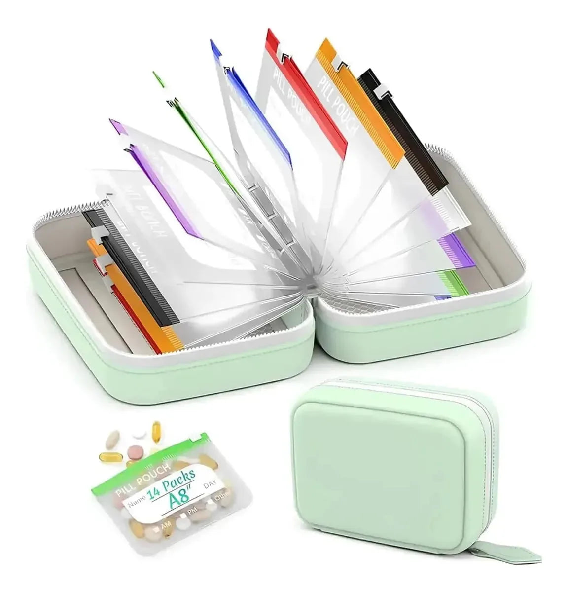 A8 14 Pages Waterproof Pill Box