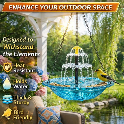 🐦Solar Cascade Hanging Bird Bath Fountain