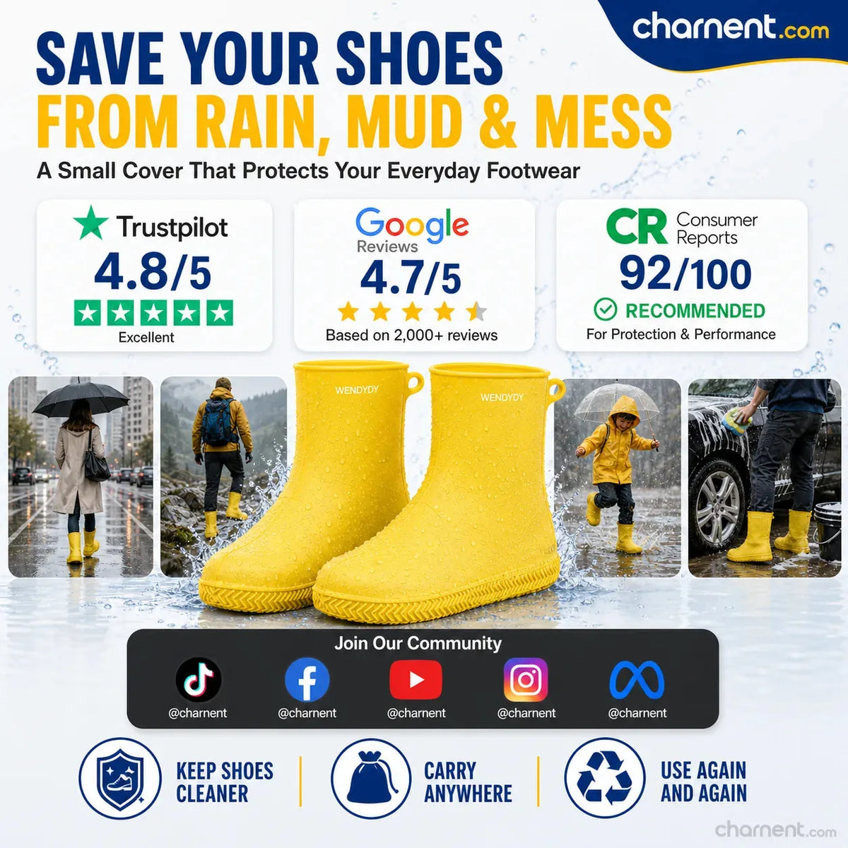 Waterproof Shoe Covers 5 Pairs
