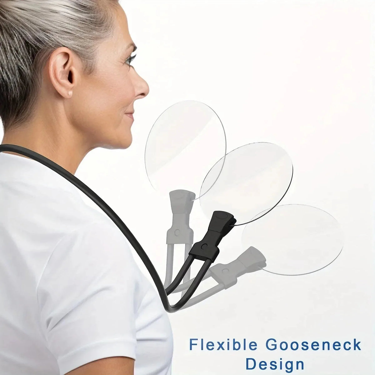 Hands-Free 5X Magnifying Glass with Flexible Neck for Reading and Precision Work