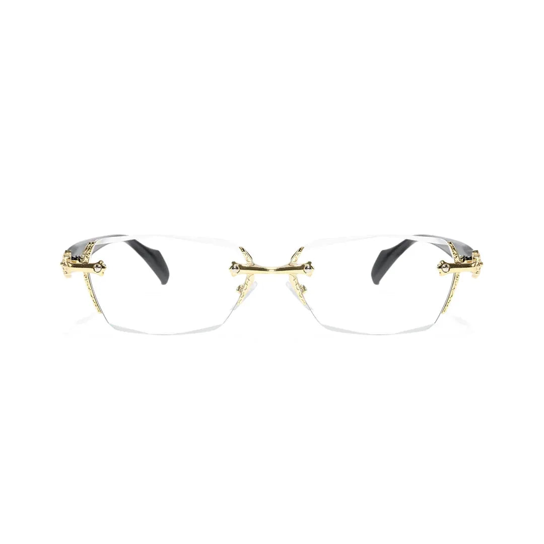 Rimless Metal Anti-Blue Light Reading Glasses 2 Pcs