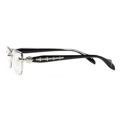 Rimless Metal Anti-Blue Light Reading Glasses 2 Pcs