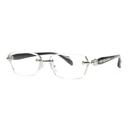 Rimless Metal Anti-Blue Light Reading Glasses 2 Pcs