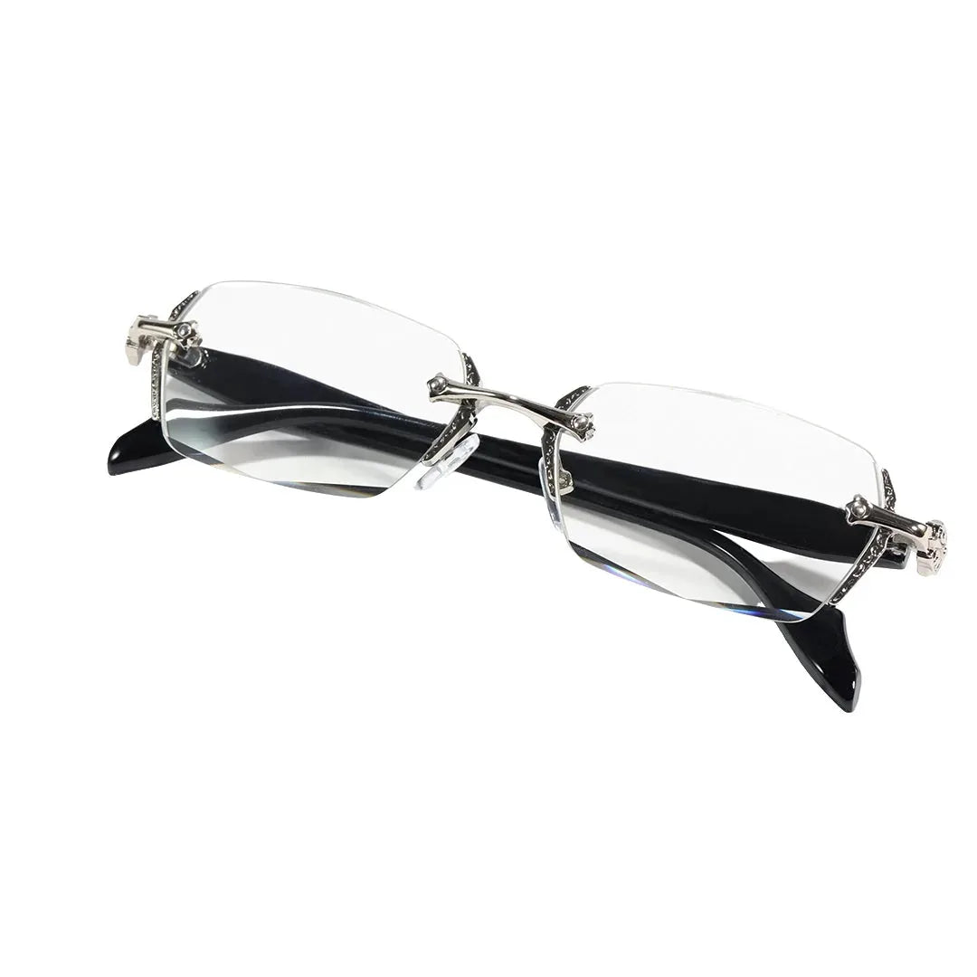 Rimless Metal Anti-Blue Light Reading Glasses 2 Pcs