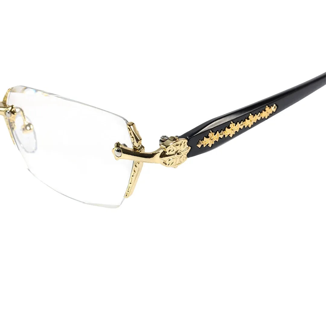 Rimless Metal Anti-Blue Light Reading Glasses 2 Pcs