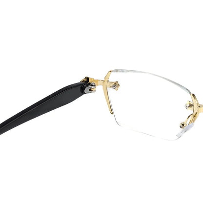 Rimless Metal Anti-Blue Light Reading Glasses 2 Pcs