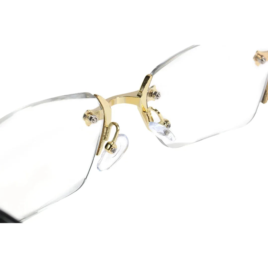Rimless Metal Anti-Blue Light Reading Glasses 2 Pcs