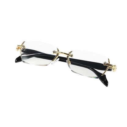 Rimless Metal Anti-Blue Light Reading Glasses 2 Pcs